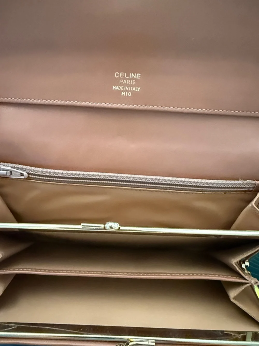 Authentic Vintage Celine Brown Monogram Trifold Wallet with Tan Trim - Picture 3 of 3